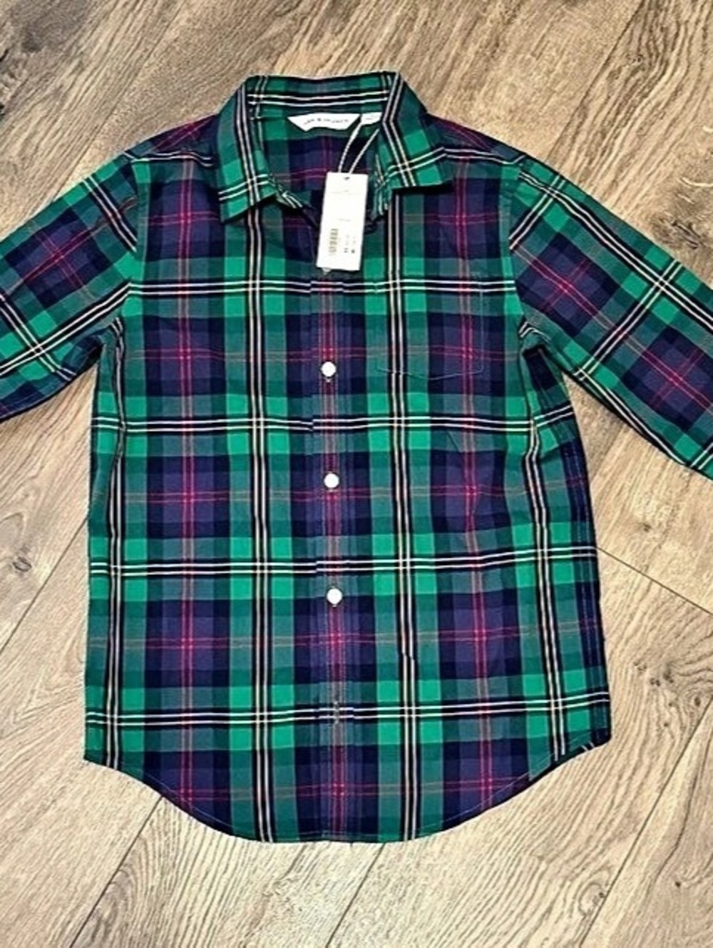 Boys Janet and Jack Plaid Button Down Size 8 NWT